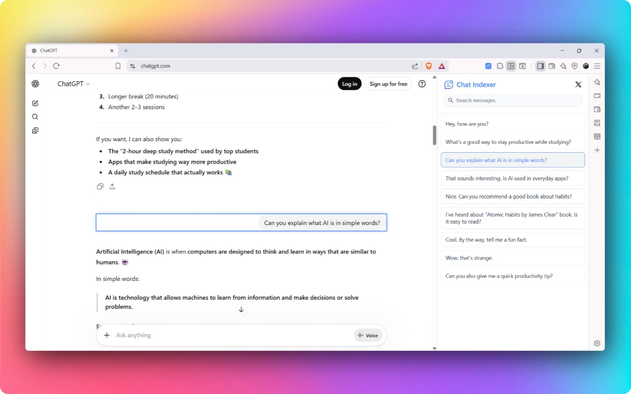 ChatIndexer with ChatGPT